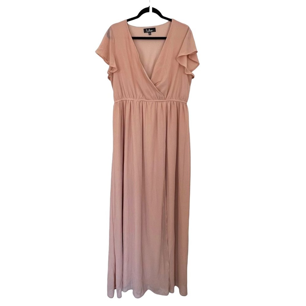 Lulu's Lost in the Moment Blush Maxi Dress Size XL